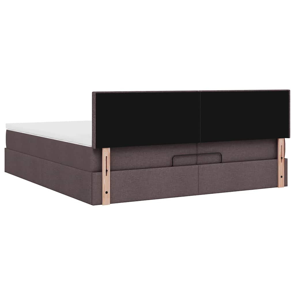 Struttura Letto Pouf con Materassi 200x200 cm in Tessuto | homemem39