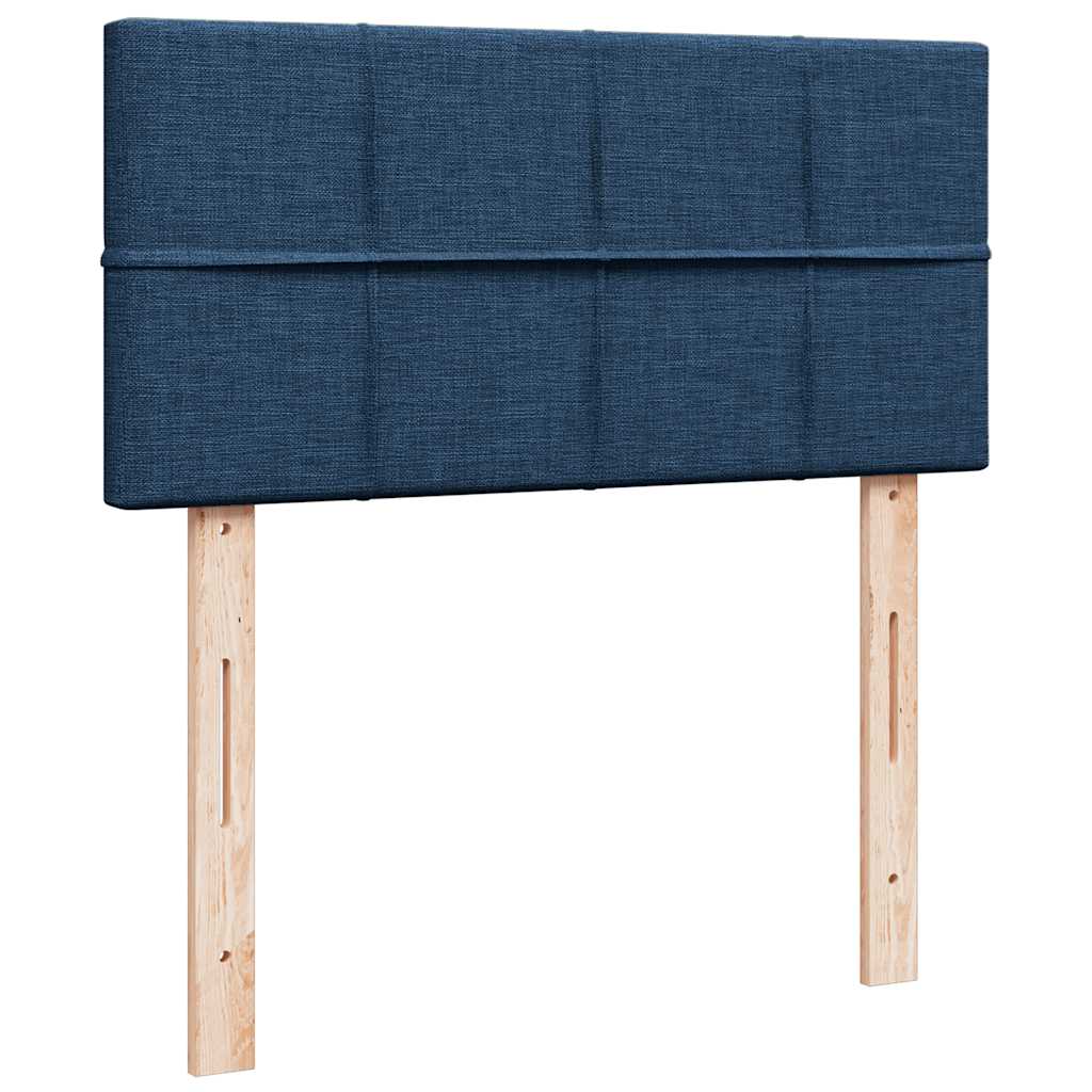 Struttura Letto Pouf con Materasso Blu 80x200 cm in Tessuto | homemem39