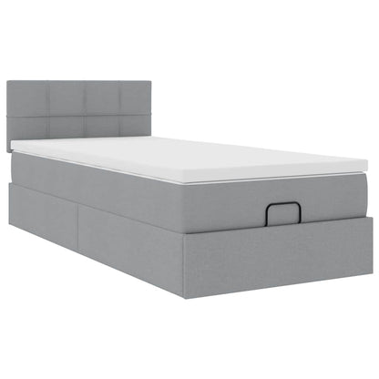 Struttura Letto Pouf con Materasso 90x190 cm in Tessuto | homemem39