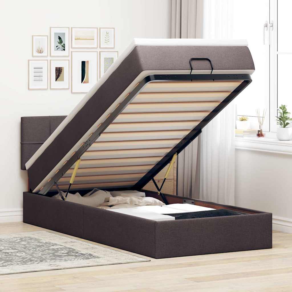 Struttura Letto Pouf con Materasso 90x190 cm in Tessuto | homemem39
