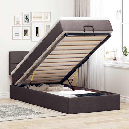 Struttura Letto Pouf con Materasso 90x190 cm in Tessuto | homemem39