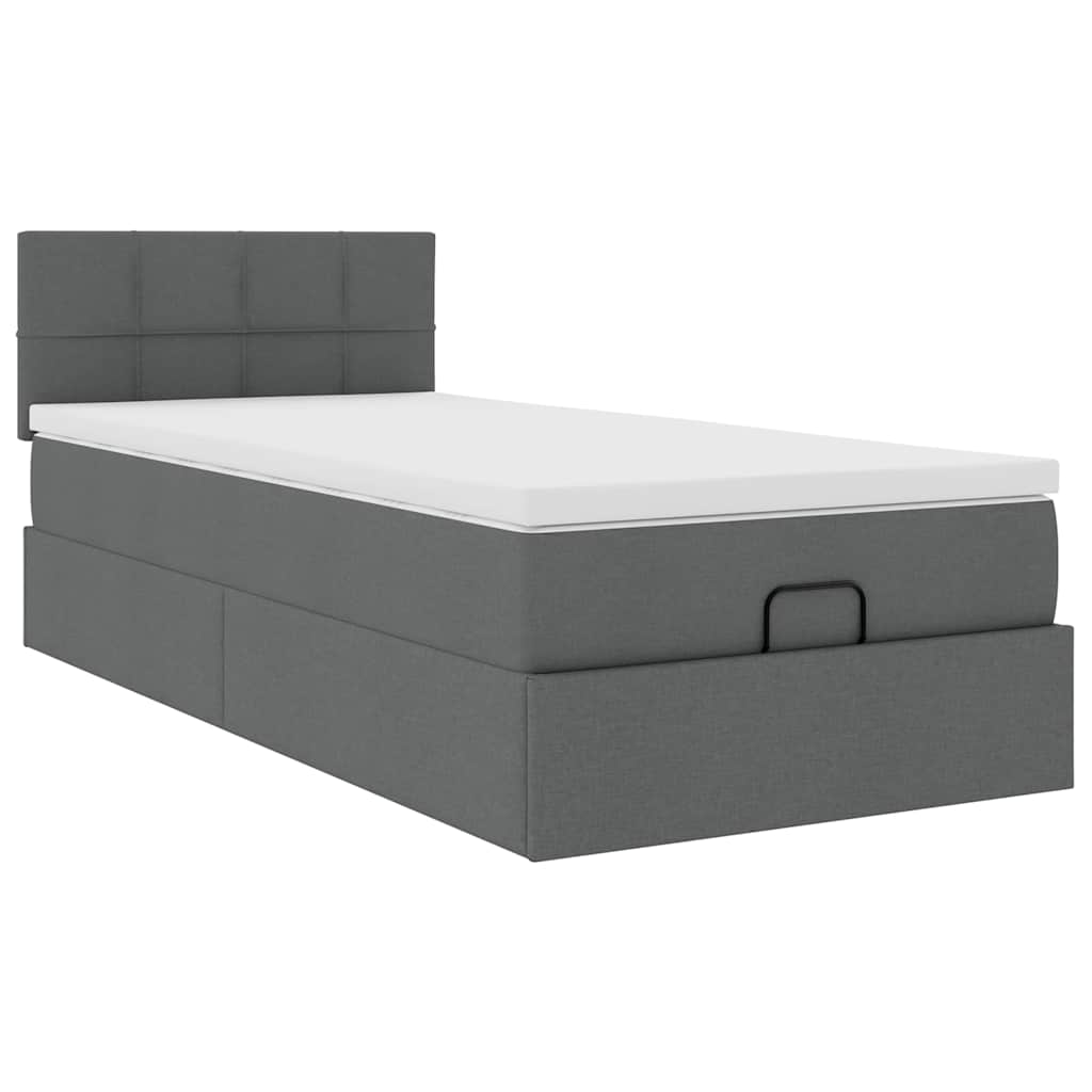 Struttura Letto Pouf con Materasso 100x200 cm in Tessuto