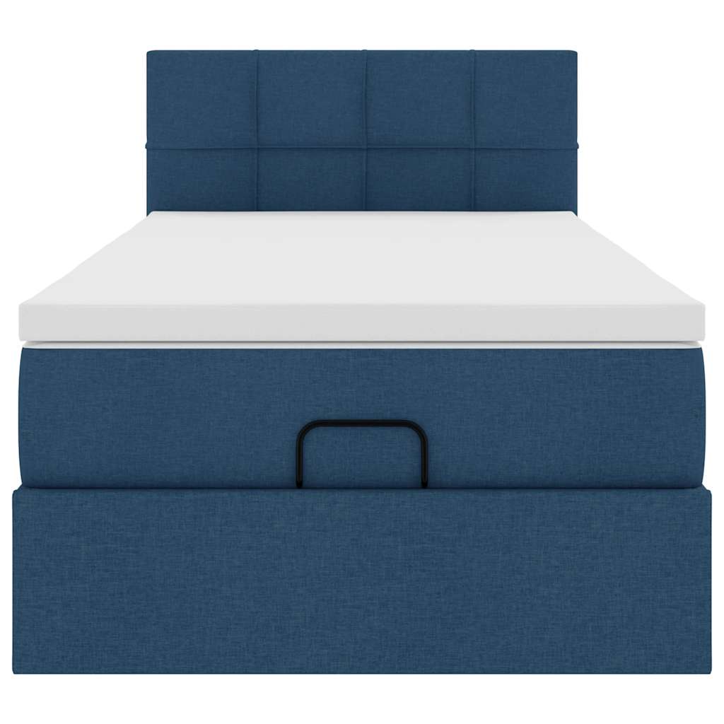 Pouf Letto con Materasso e LED Blu 100x200 cm in Tessuto | homemem39