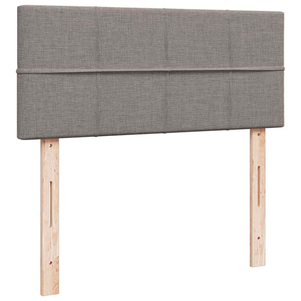 Pouf Letto con Materasso e LED Tortora 120x190cm in Tessuto