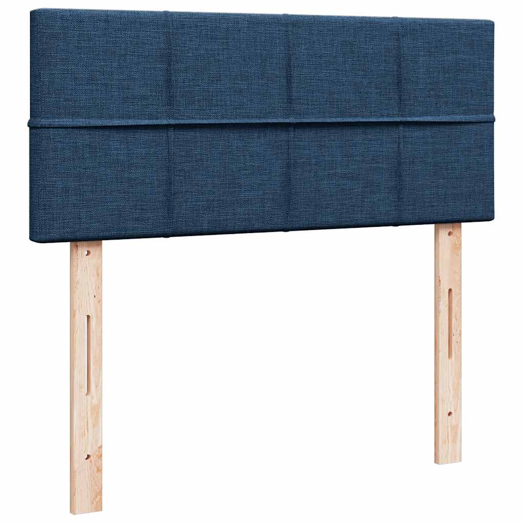 Struttura Letto Pouf con Materasso Blu 120x190 cm in Tessuto