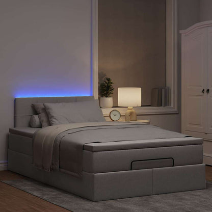 Struttura Letto Pouf con Materasso Tortora 120x200cm in Tessuto | homemem39