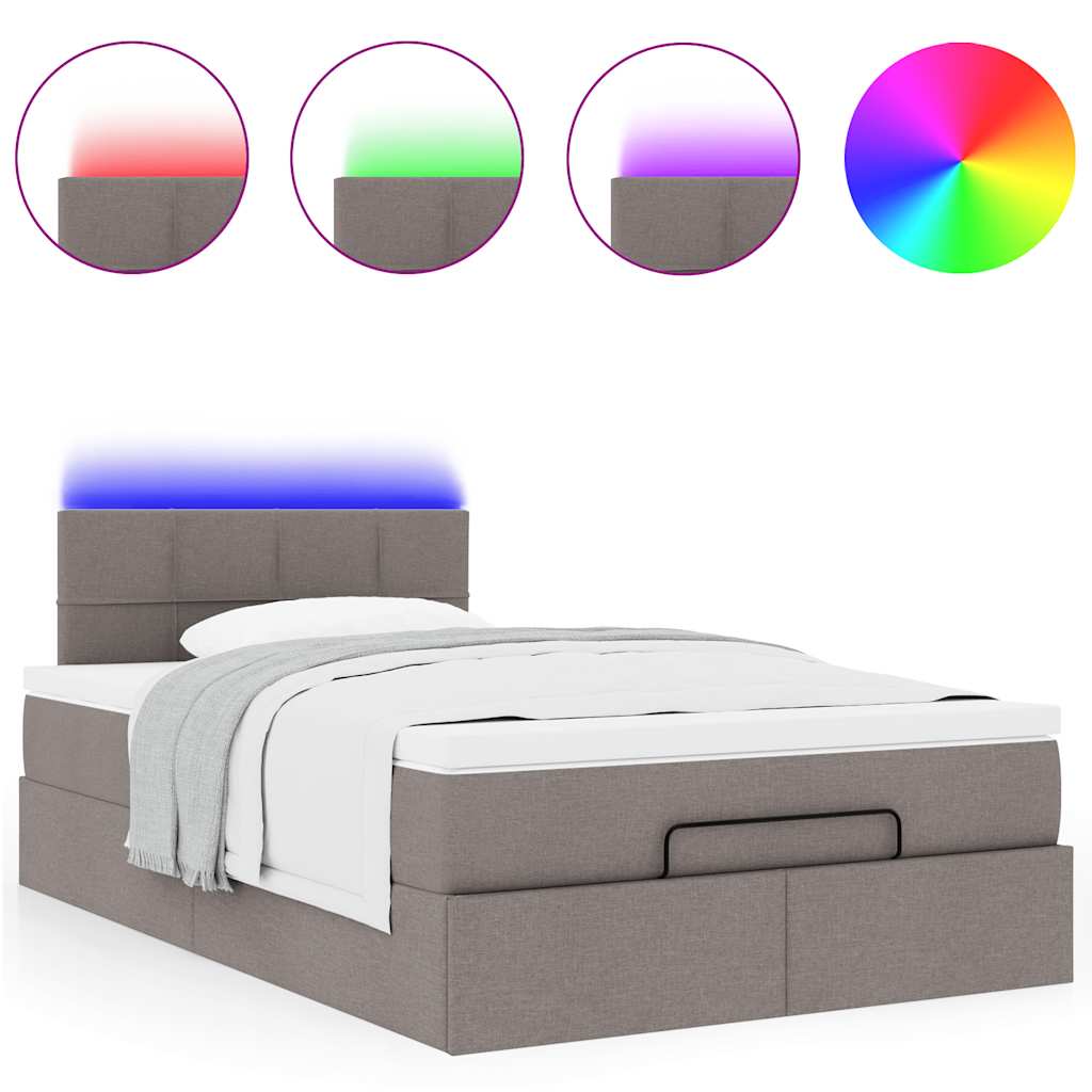 Struttura Letto Pouf con Materasso Tortora 120x200cm in Tessuto | homemem39
