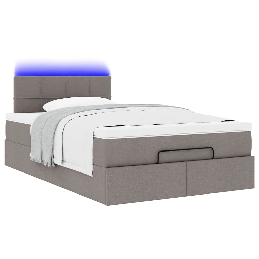 Struttura Letto Pouf con Materasso Tortora 120x200cm in Tessuto | homemem39