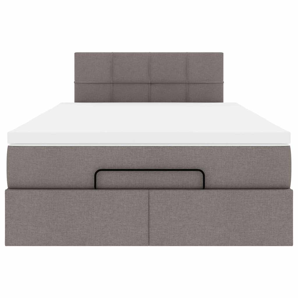 Struttura Letto Pouf con Materasso Tortora 120x200cm in Tessuto | homemem39