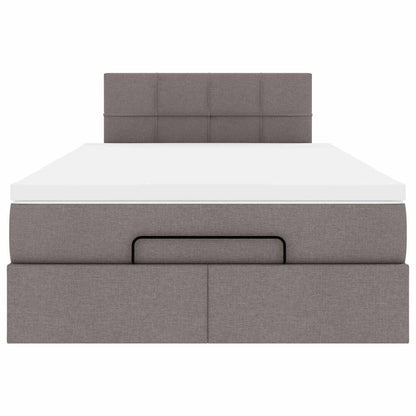 Struttura Letto Pouf con Materasso Tortora 120x200cm in Tessuto | homemem39
