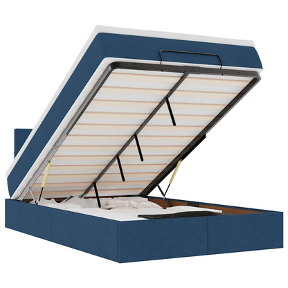 Pouf Letto con Materasso e LED Blu 120x200 cm in Tessuto | homemem39