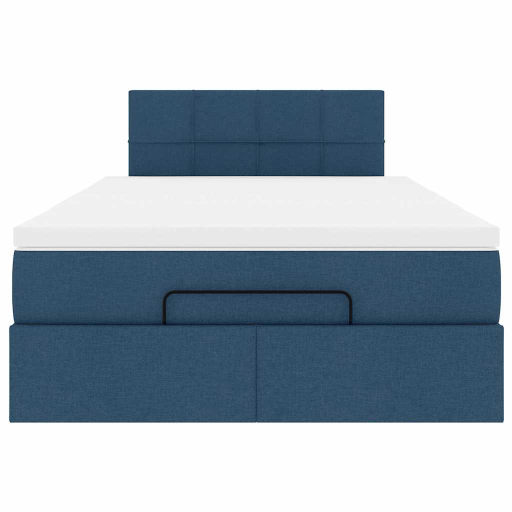 Pouf Letto con Materasso e LED Blu 120x200 cm in Tessuto | homemem39