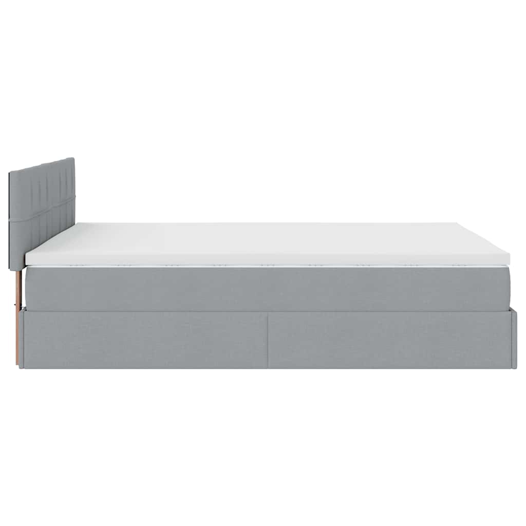 Pouf Letto con Materasso e LED Grigio Chiaro 140x190 cm | homemem39