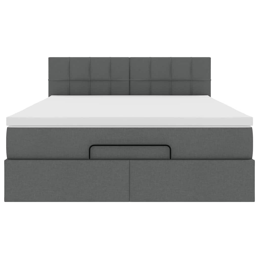 Pouf Letto con Materasso e LED Grigio Scuro 140x190 cm | homemem39