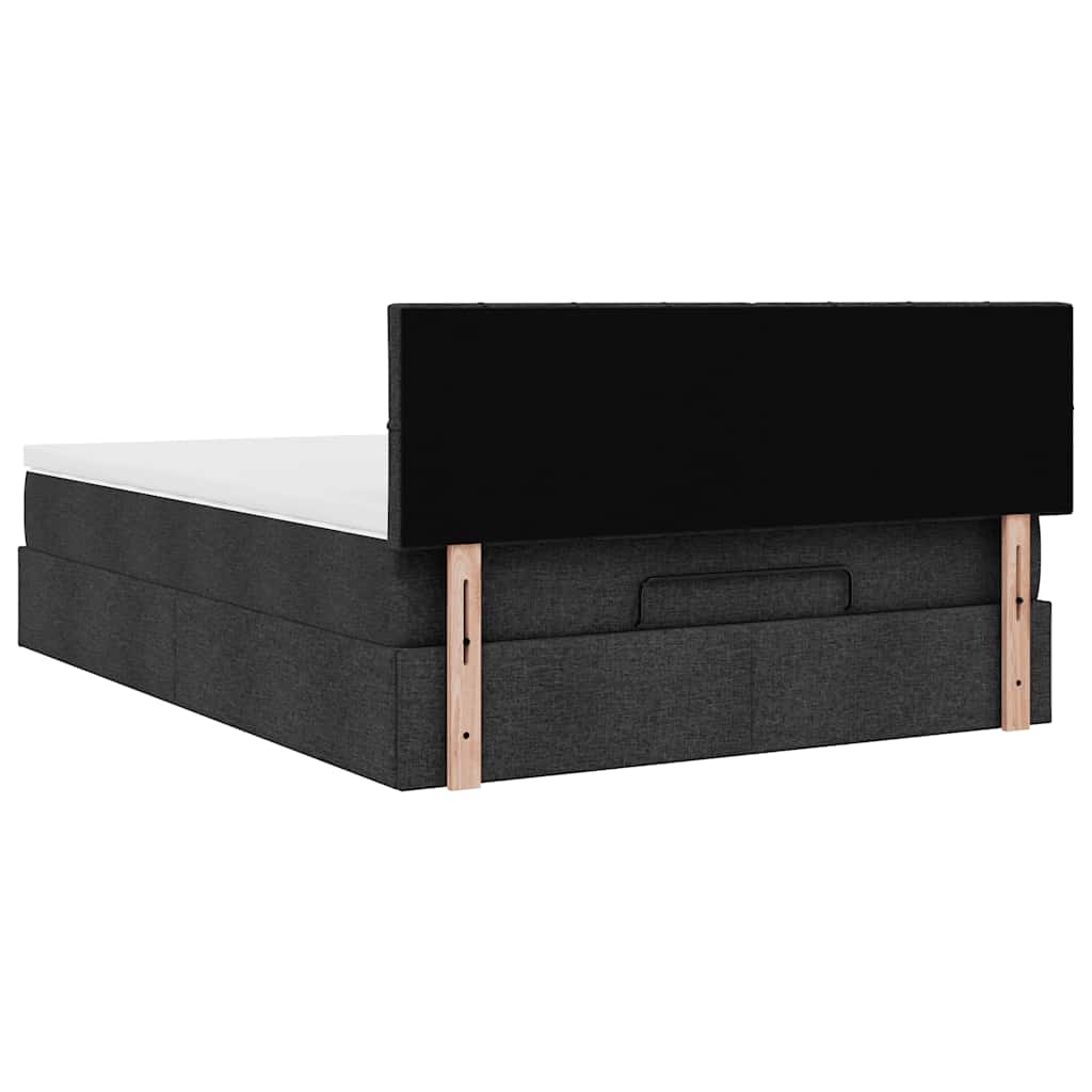 Pouf Letto con Materasso e LED Nero 140x190 cm