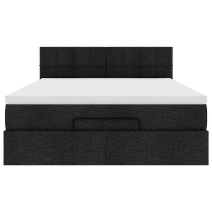 Pouf Letto con Materasso e LED Nero 140x190 cm | homemem39