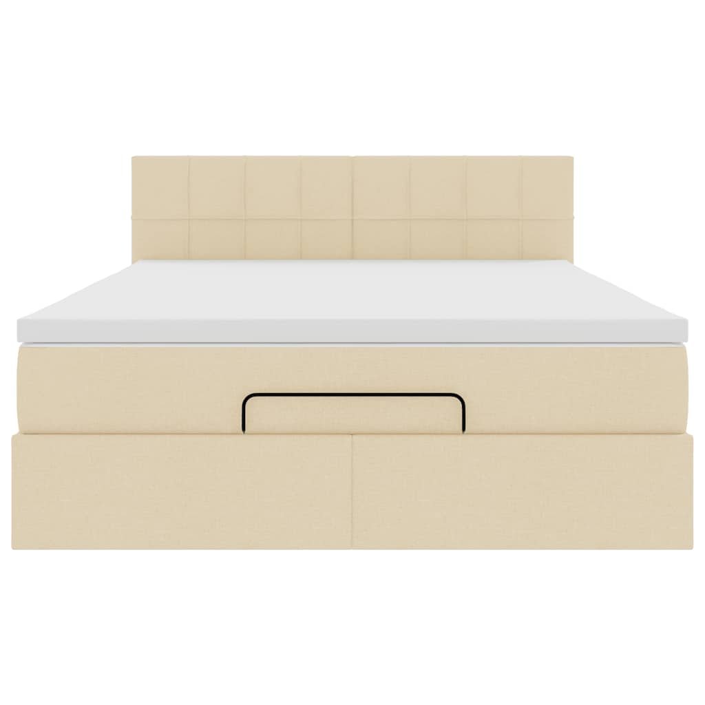 Pouf Letto con Materasso e LED Crema 140x190 cm | homemem39