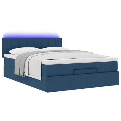 Pouf Letto con Materasso e LED Blu 140x190 cm | homemem39