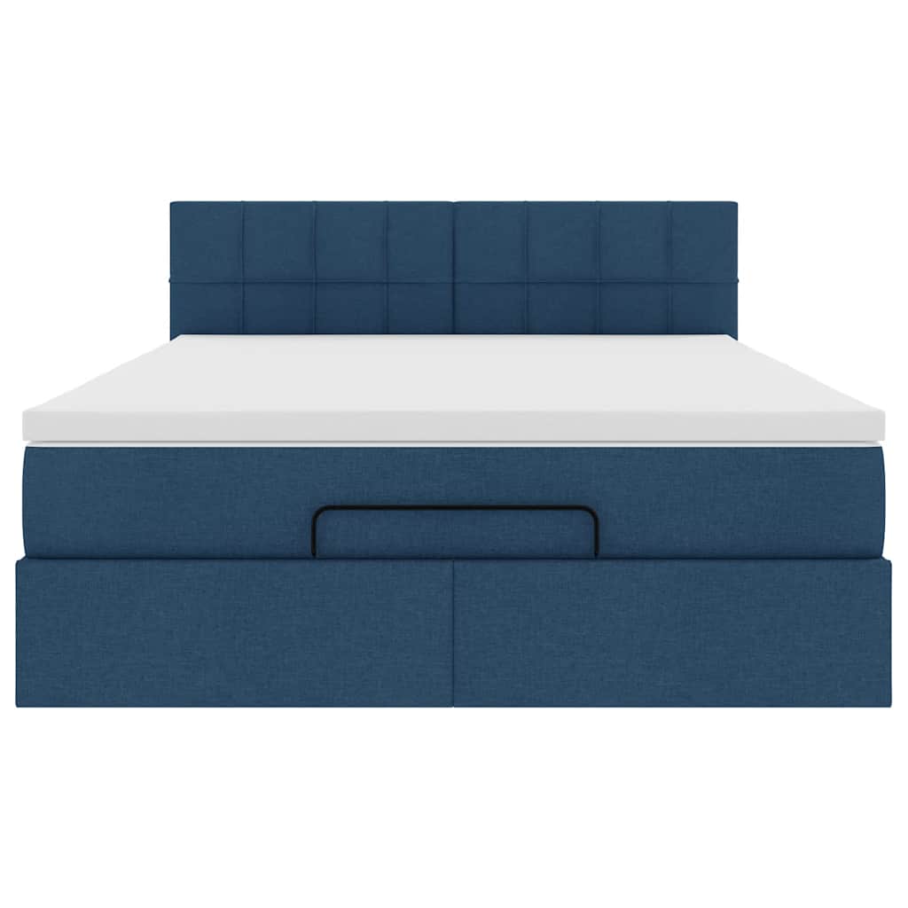 Pouf Letto con Materasso e LED Blu 140x190 cm | homemem39