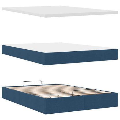 Pouf Letto con Materasso e LED Blu 140x190 cm | homemem39