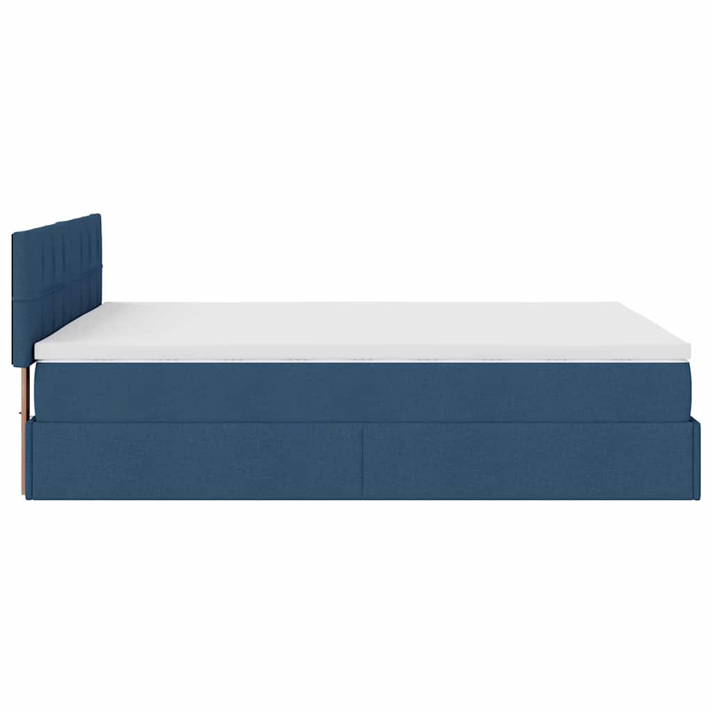 Pouf Letto con Materasso e LED Blu 140x190 cm | homemem39