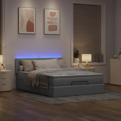 Struttura Letto Pouf con Materasso 140x200 cm in Tessuto | homemem39