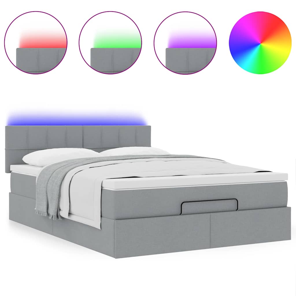 Struttura Letto Pouf con Materasso 140x200 cm in Tessuto | homemem39