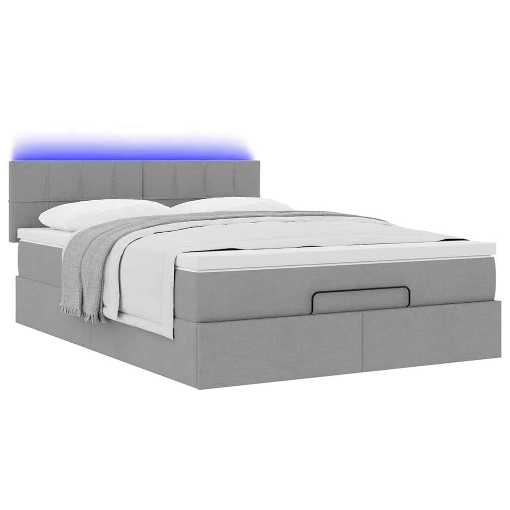 Struttura Letto Pouf con Materasso 140x200 cm in Tessuto | homemem39