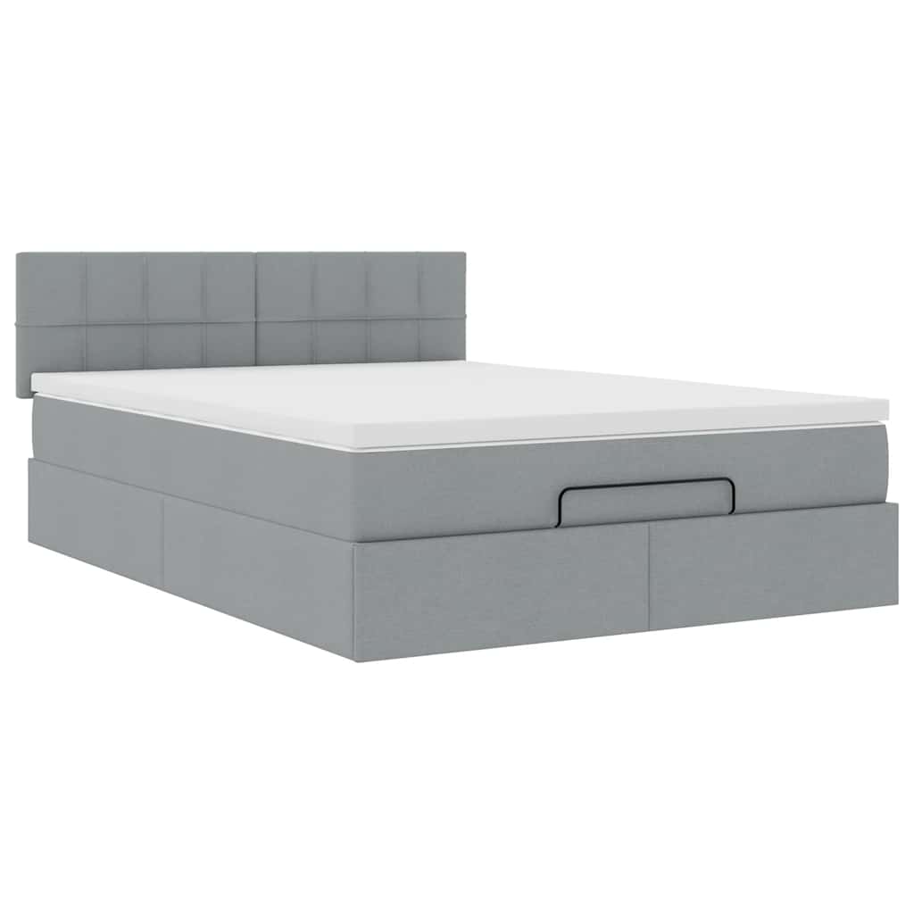 Struttura Letto Pouf con Materasso 140x200 cm in Tessuto | homemem39