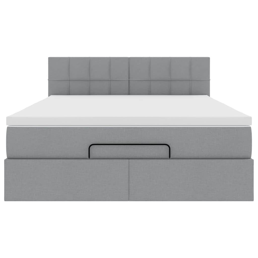 Struttura Letto Pouf con Materasso 140x200 cm in Tessuto | homemem39