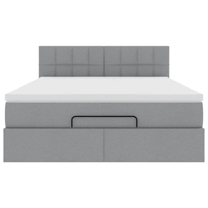 Struttura Letto Pouf con Materasso 140x200 cm in Tessuto | homemem39