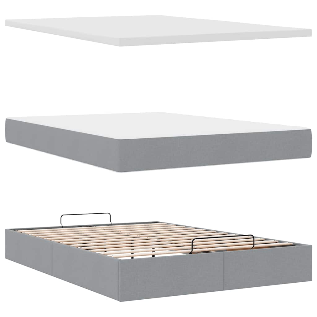Struttura Letto Pouf con Materasso 140x200 cm in Tessuto | homemem39