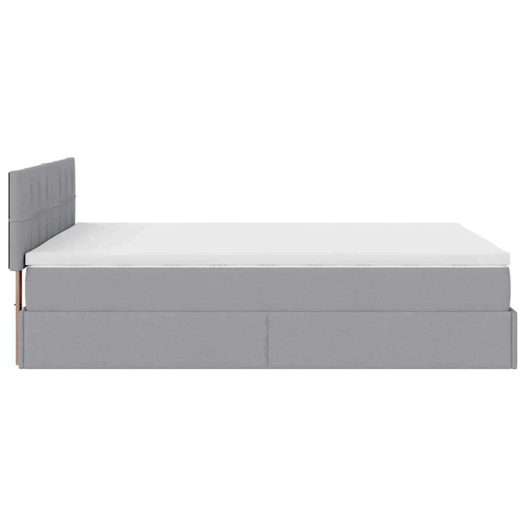 Struttura Letto Pouf con Materasso 140x200 cm in Tessuto | homemem39