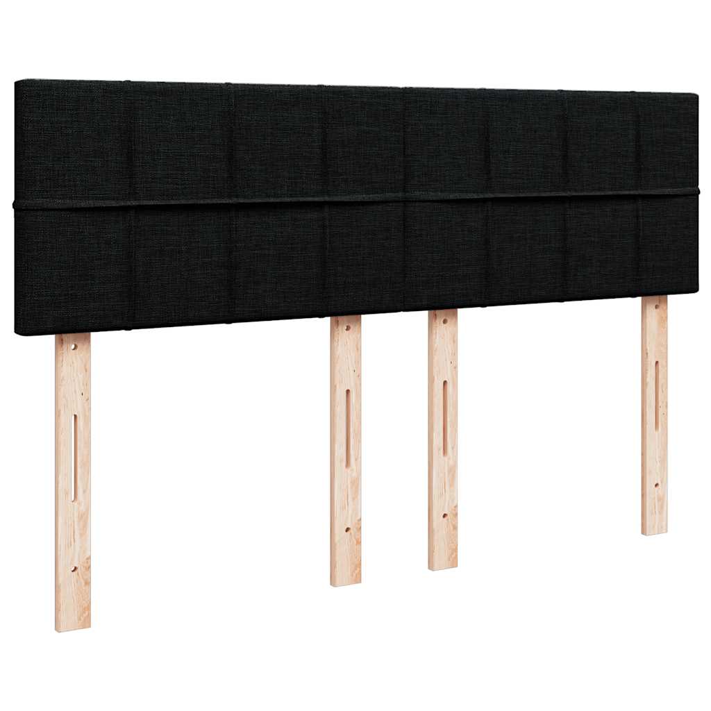 Pouf Letto con Materasso e LED Nero 140x200 cm in Tessuto | homemem39
