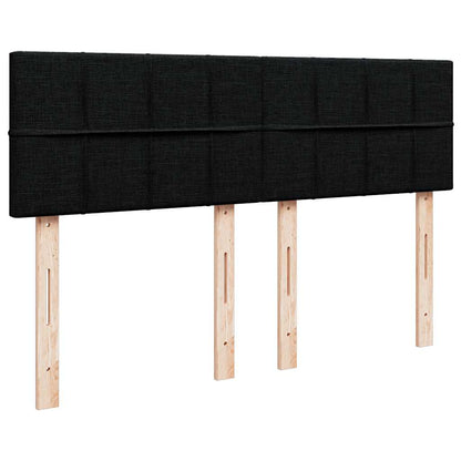 Pouf Letto con Materasso e LED Nero 140x200 cm in Tessuto | homemem39