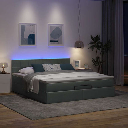 Struttura Letto Pouf con Materasso 160x200 cm in Tessuto | homemem39