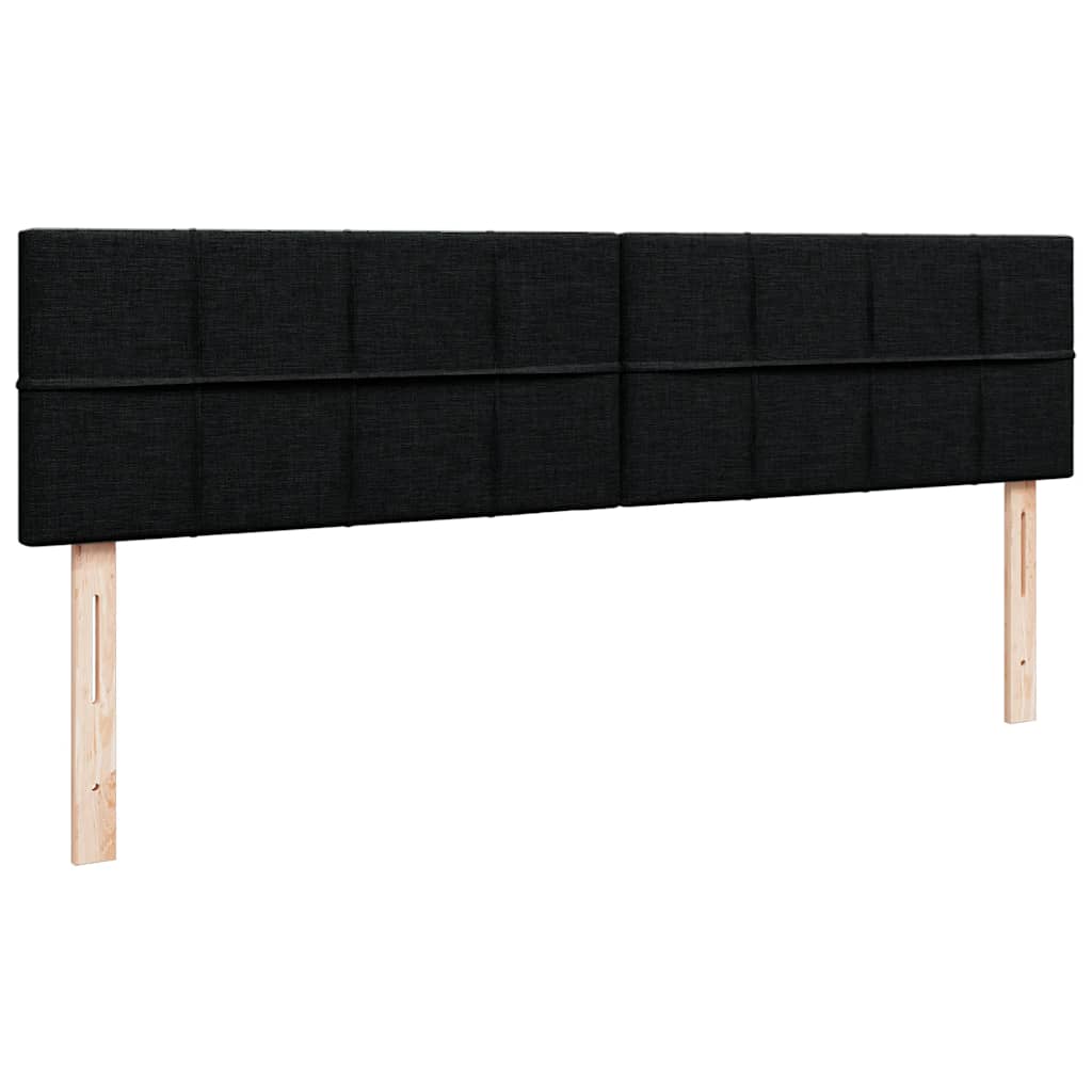 Struttura Letto Pouf con Materasso Nero 160x200 cm in Tessuto | homemem39