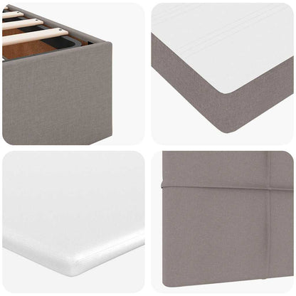 Pouf Letto con Materasso e LED Tortora 180x200cm in Tessuto