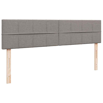Pouf Letto con Materasso e LED Tortora 180x200cm in Tessuto