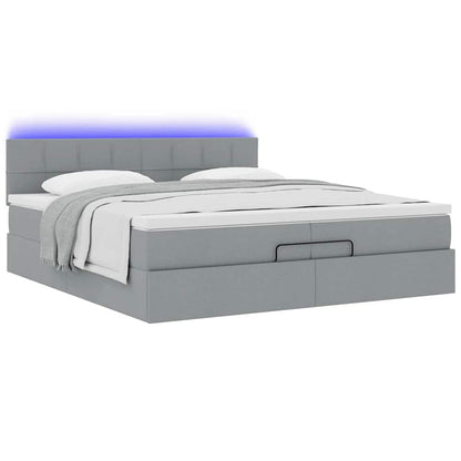 Struttura Letto Pouf con Materassi 200x200 cm in Tessuto | homemem39