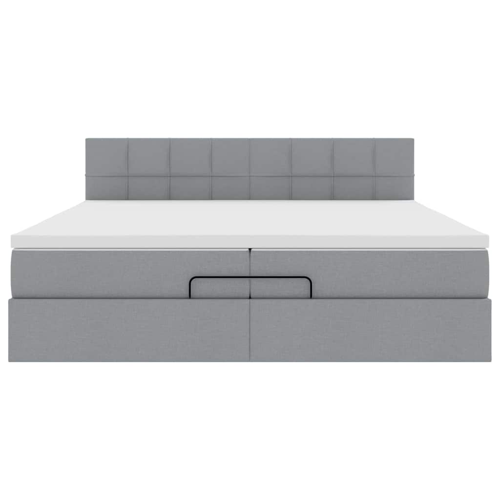 Struttura Letto Pouf con Materassi 200x200 cm in Tessuto | homemem39