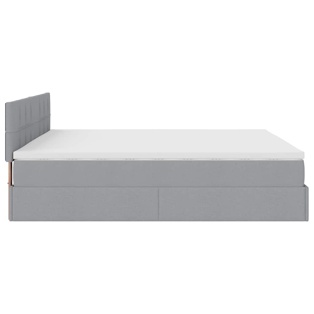 Struttura Letto Pouf con Materassi 200x200 cm in Tessuto | homemem39