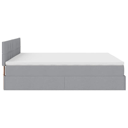 Struttura Letto Pouf con Materassi 200x200 cm in Tessuto | homemem39
