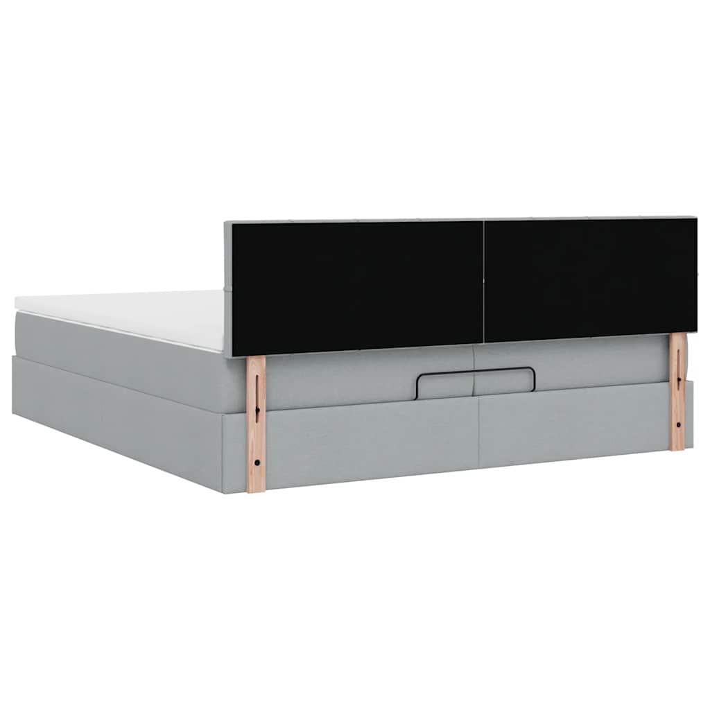 Struttura Letto Pouf con Materassi 200x200 cm in Tessuto | homemem39