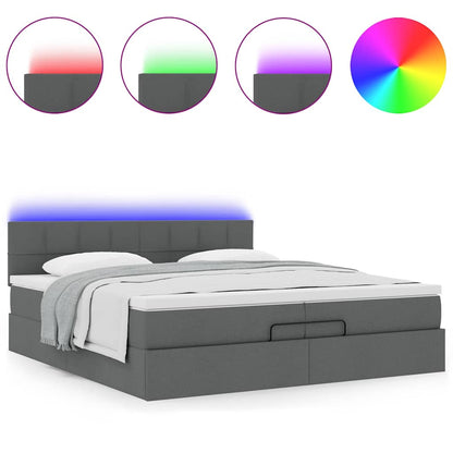 Struttura Letto Pouf con Materassi 200x200 cm in Tessuto | homemem39
