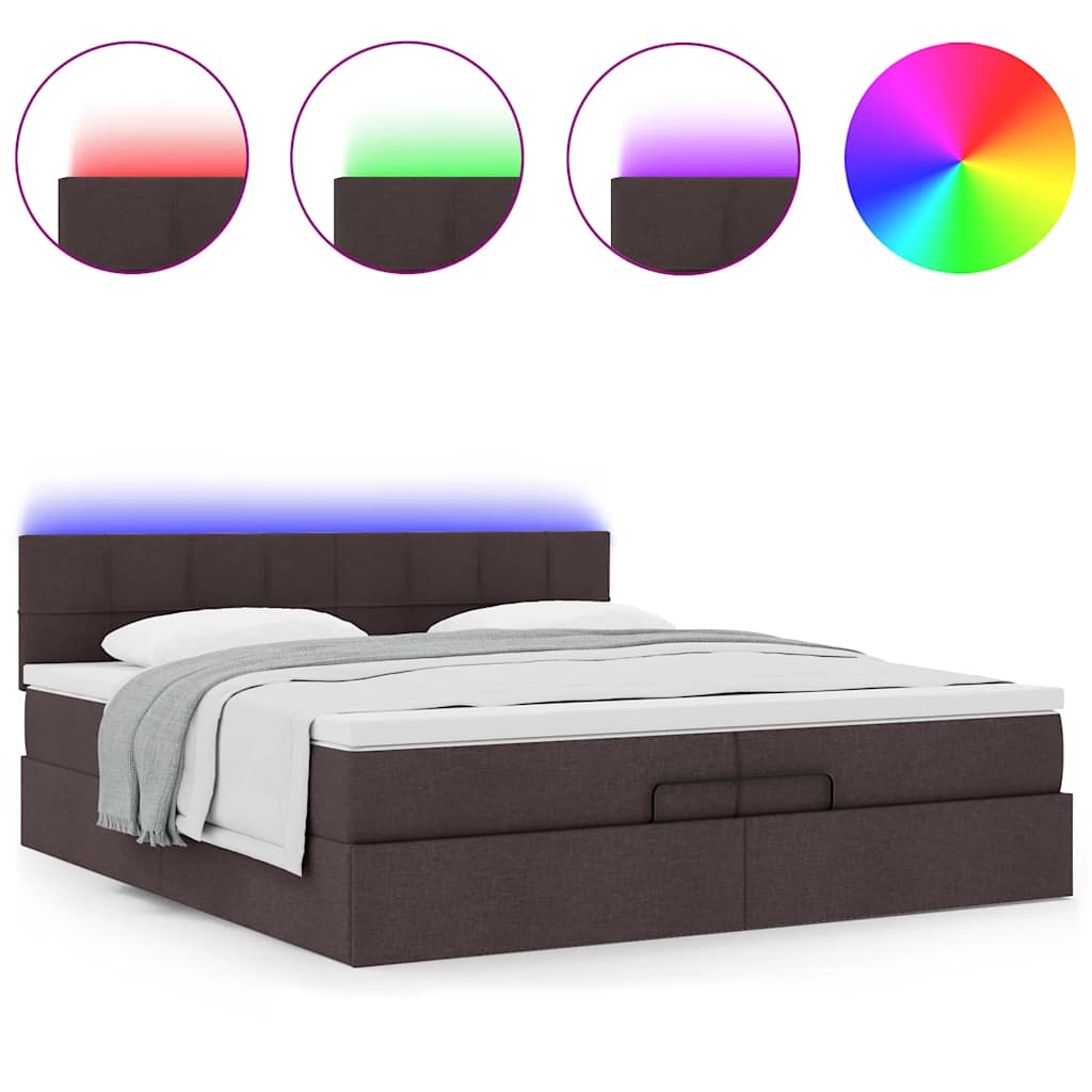 Struttura Letto Pouf con Materassi 200x200 cm in Tessuto | homemem39