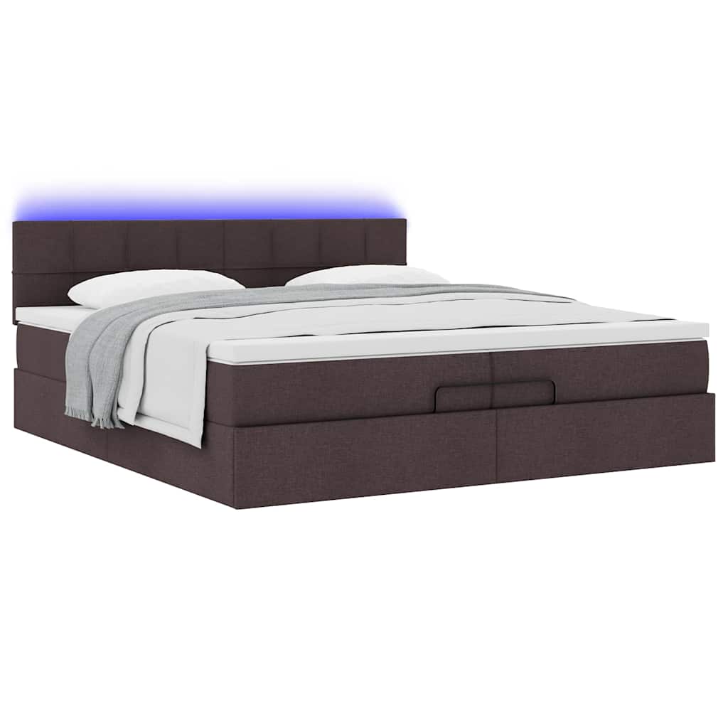Struttura Letto Pouf con Materassi 200x200 cm in Tessuto | homemem39