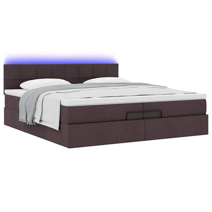 Struttura Letto Pouf con Materassi 200x200 cm in Tessuto | homemem39