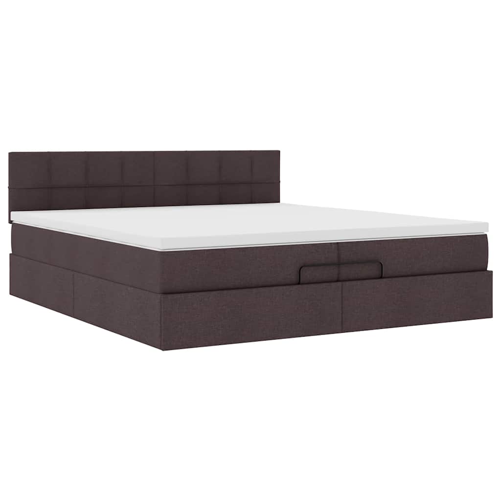 Struttura Letto Pouf con Materassi 200x200 cm in Tessuto | homemem39