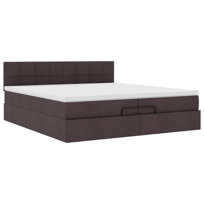 Struttura Letto Pouf con Materassi 200x200 cm in Tessuto | homemem39